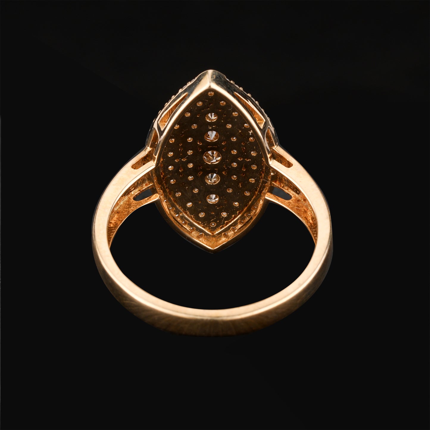 Light Brown Diamond Cluster Ring 0.77 Carats 9K Yellow Gold