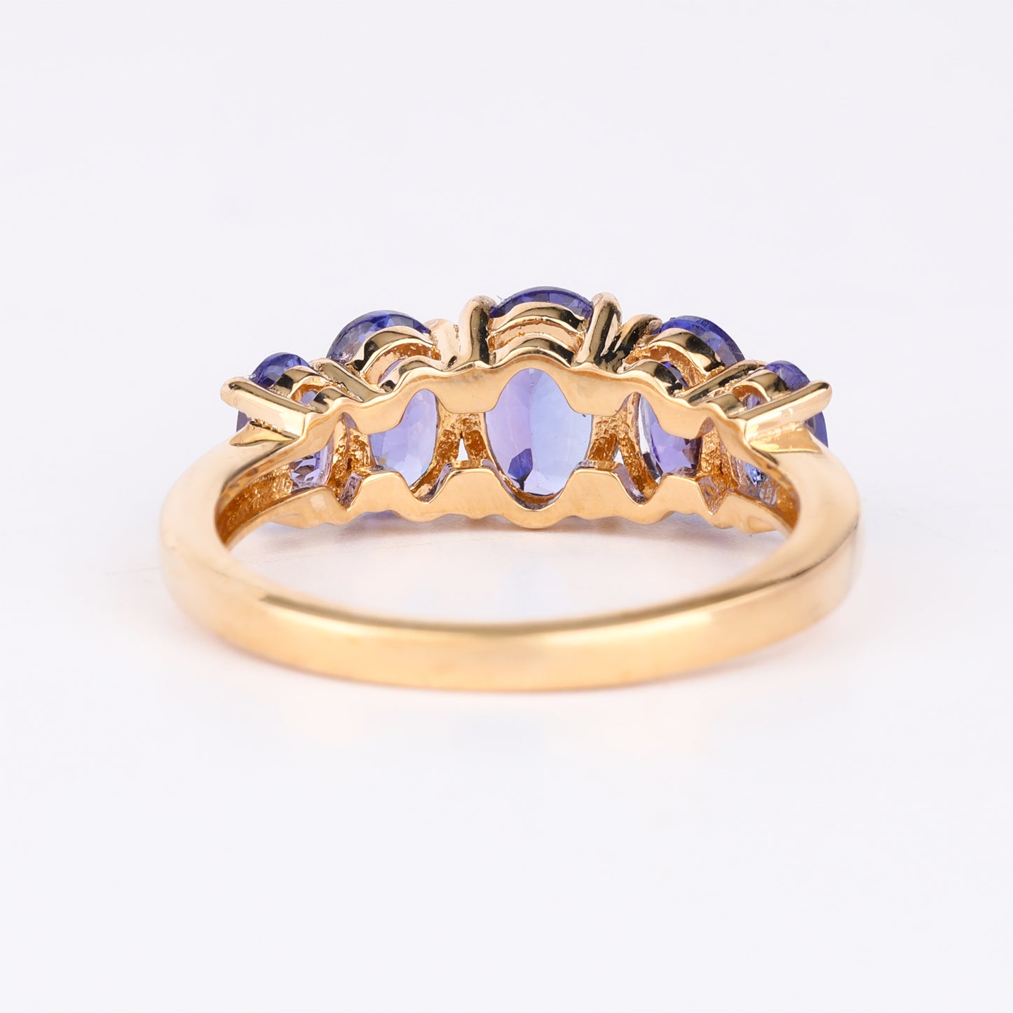 Natural Tanzanite Ring 2.04 Carats 9K Yellow Gold