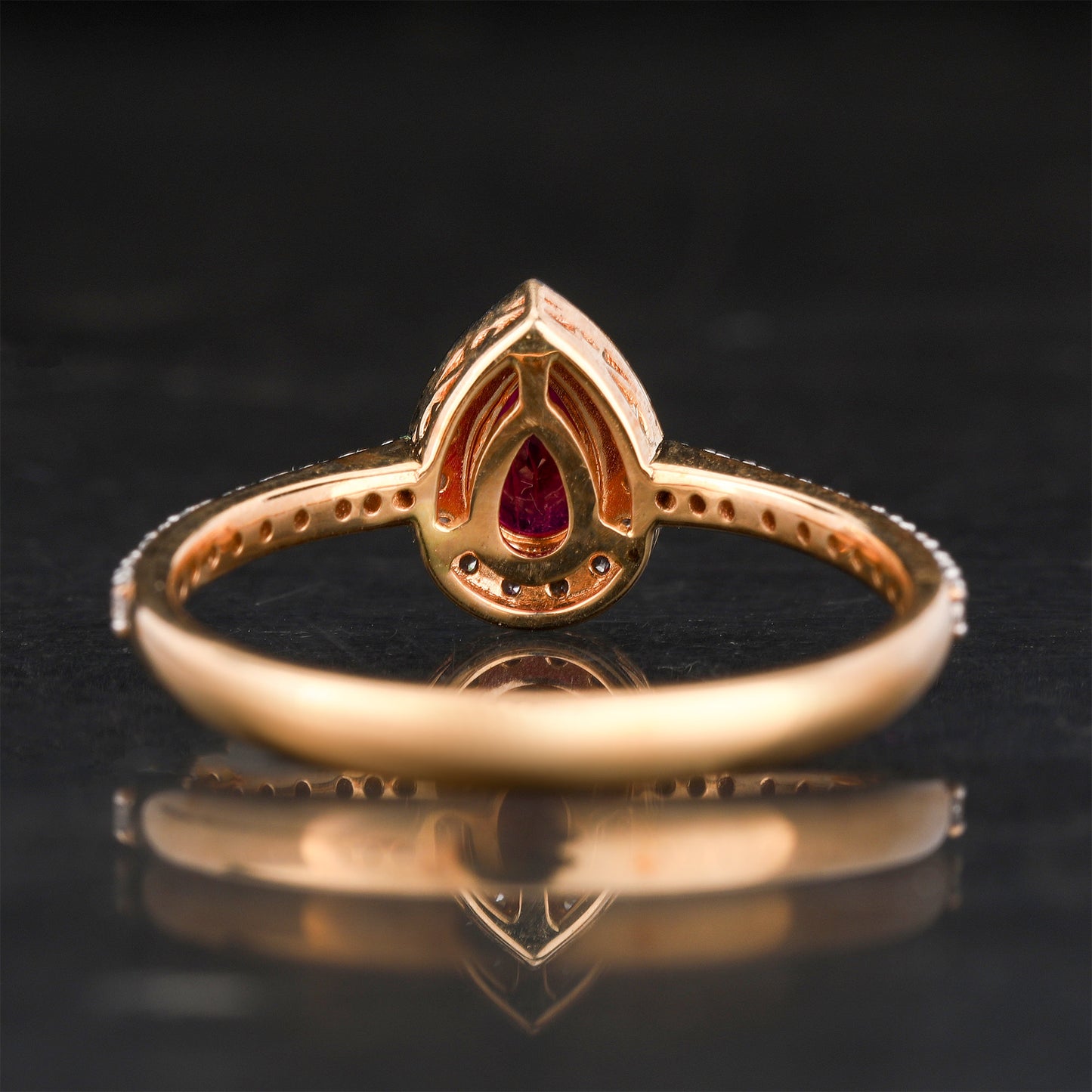 Natural Mozambique Ruby Ring With Diamonds 0.62 Carats 10K Yellow Gold