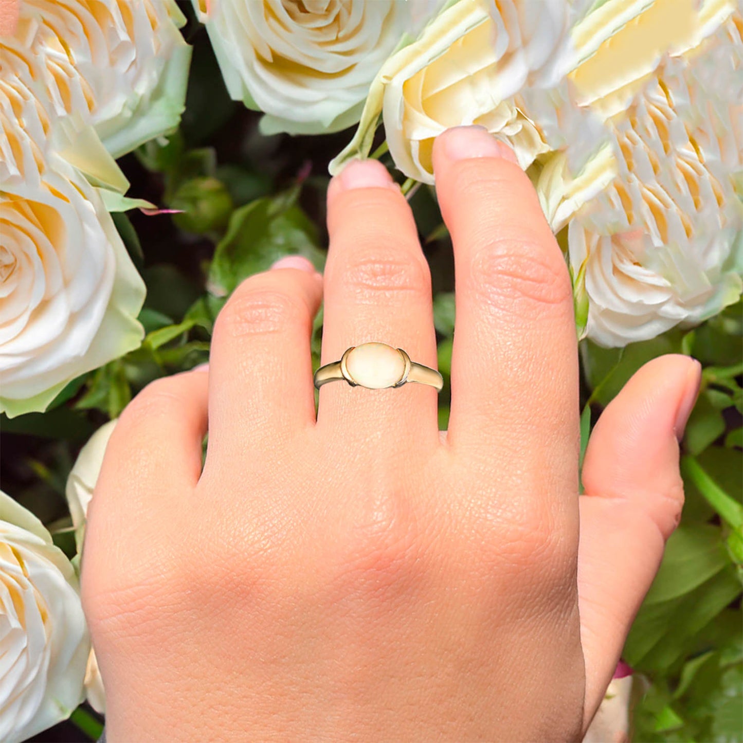 Natural Ethiopian Opal Ring 1.69 Carats Gold Plated Silver