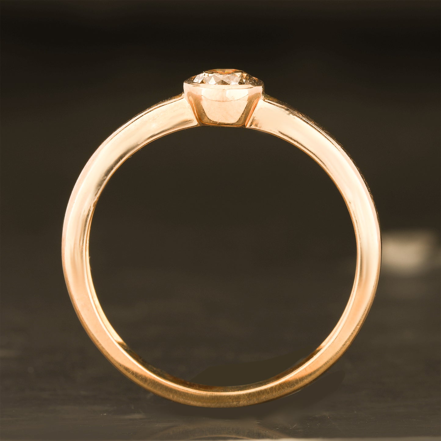 Light Brown Diamond Ring 0.25 Carats 9K Yellow Gold