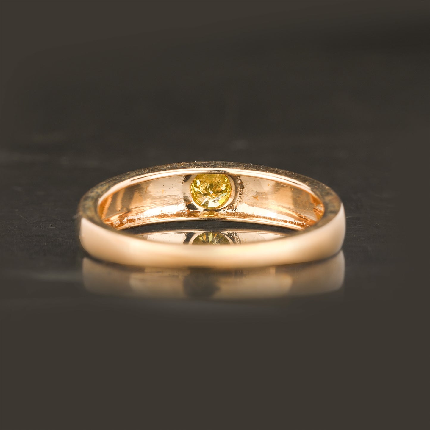 Yellow Diamond Ring 0.2 Carats 9K Yellow Gold