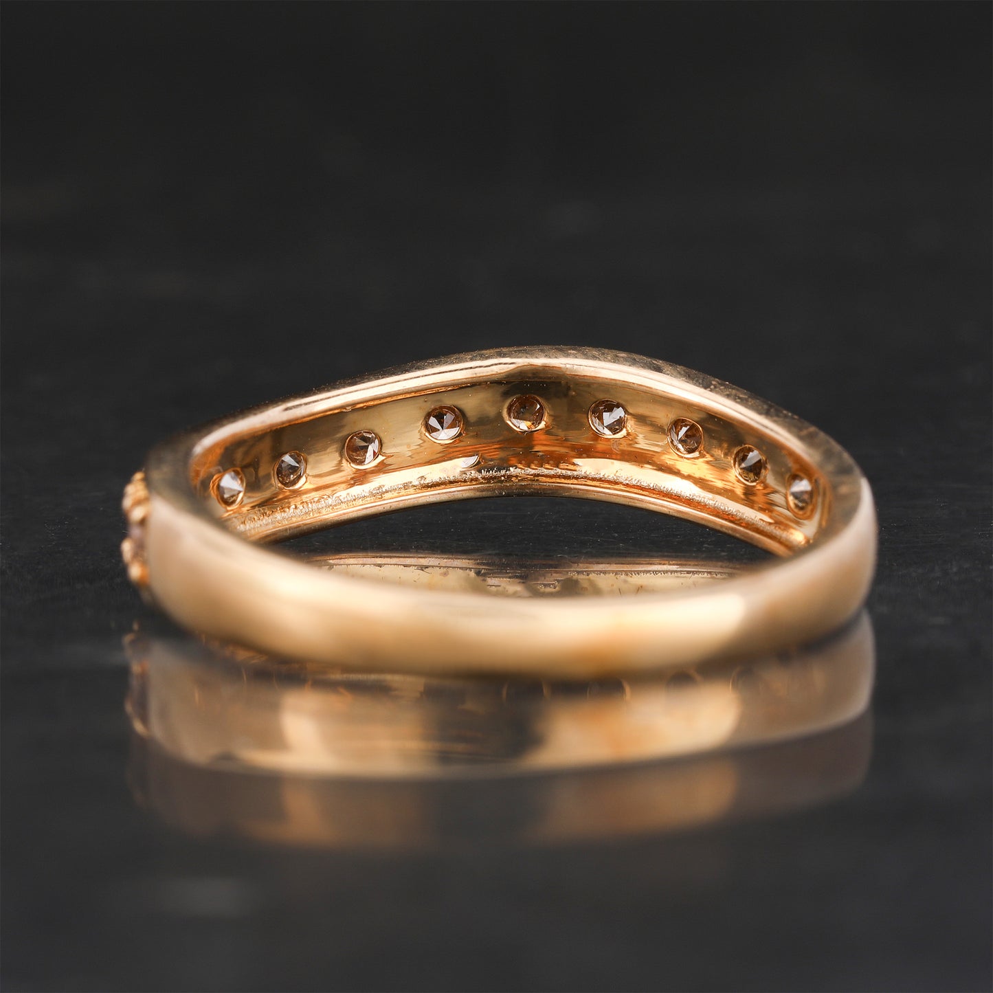 Champagne Diamond Ring 0.53 Carats 9K Yellow Gold