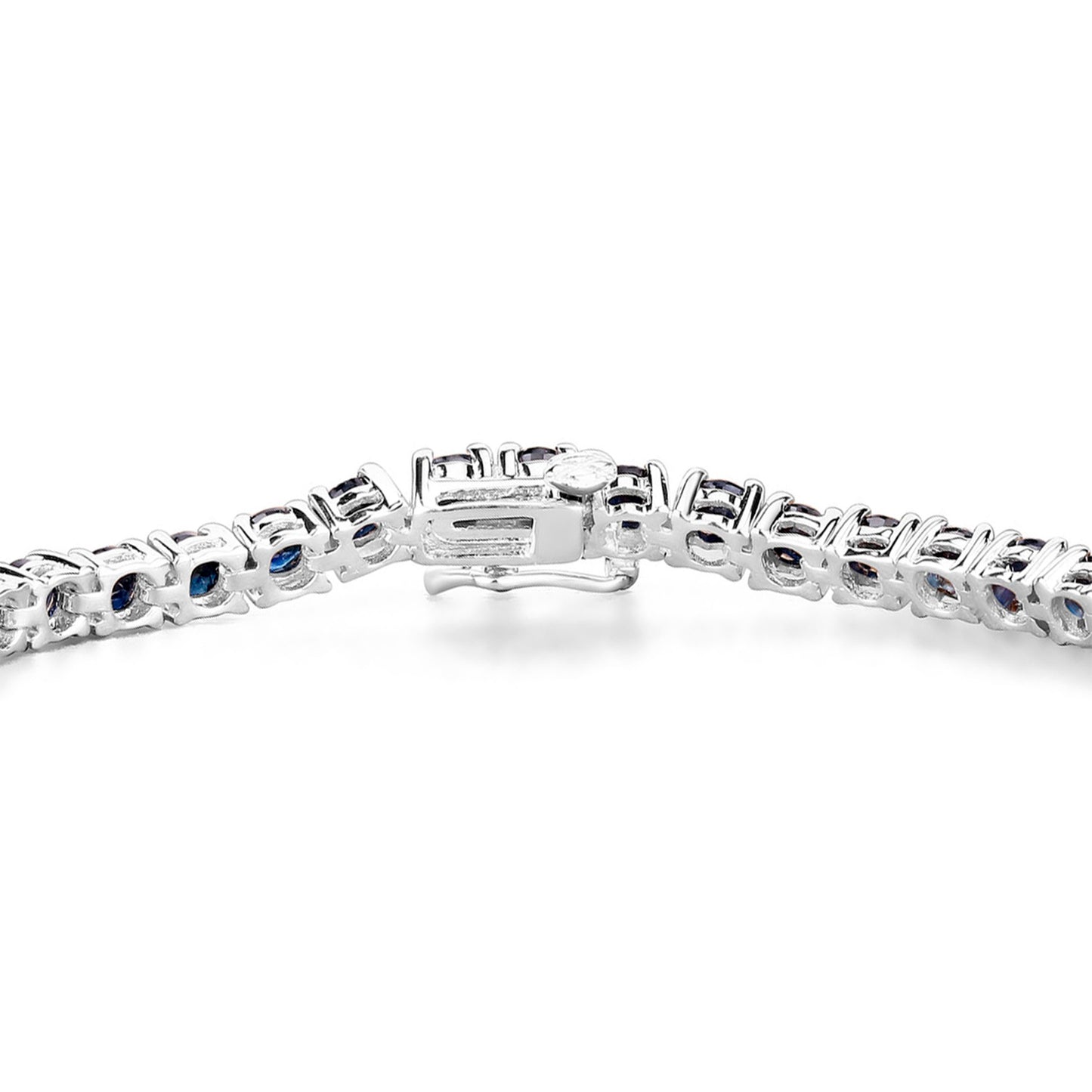 Natural Blue Sapphire Tennis Bracelet 8.34 Carats Sterling Silver