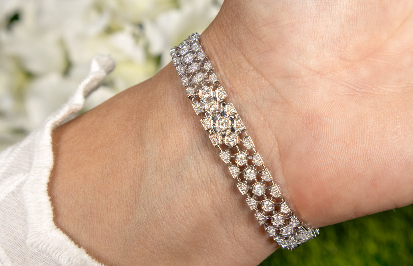 Three Row Diamond Bracelet 1.9 Carat Total