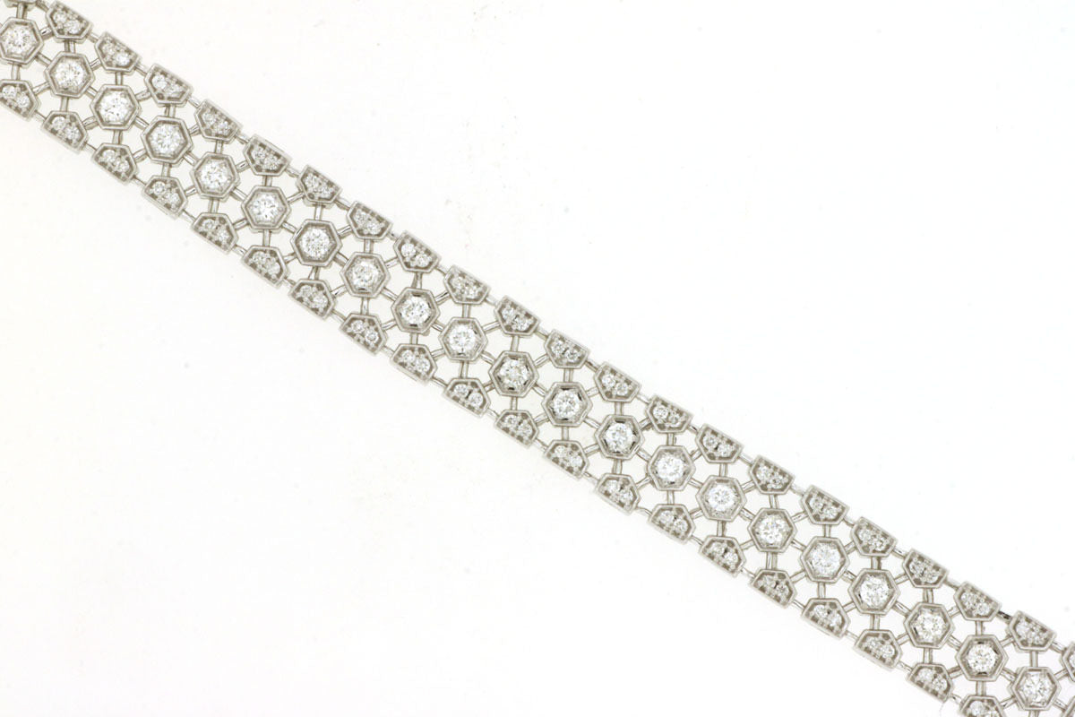 Three Row Diamond Bracelet 1.9 Carat Total