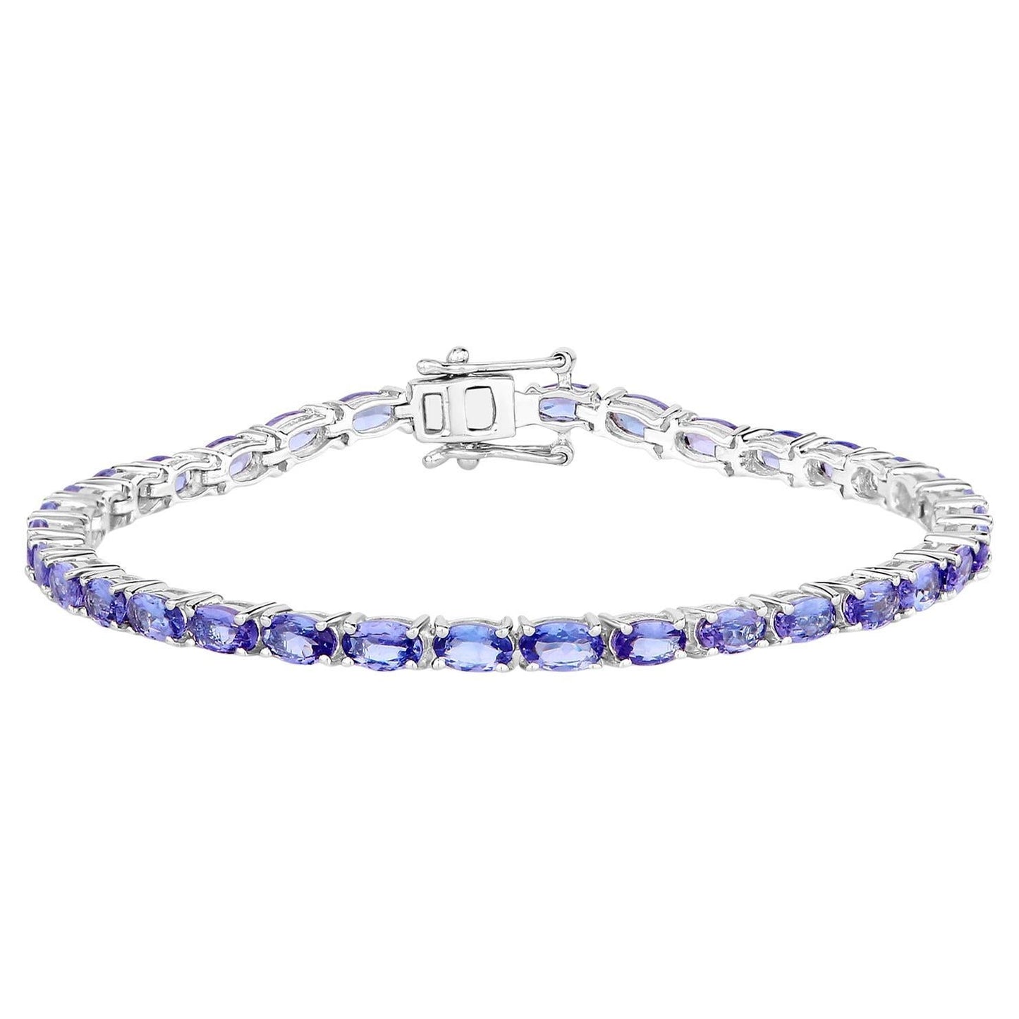 Tanzanite Tennis Bracelet 8.74 Carats Sterling Silver