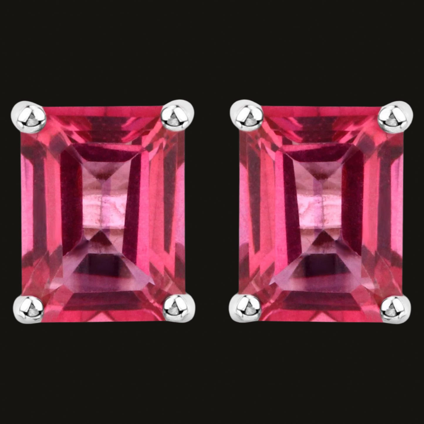 Pink Topaz Stud Earrings 3.2 Carats