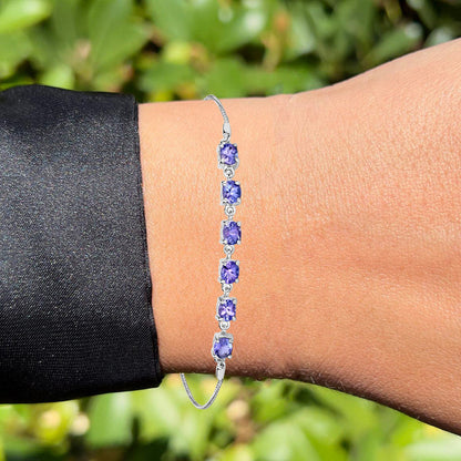 Tanzanite Bracelet 1.96 Carats Sterling Silver