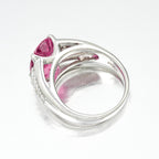 Pink Tourmaline Ring Diamond Setting 5.10 Carats Platinum