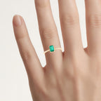 Zambian Emerald Ring With Diamonds 0.56 Carats 14K Yellow Gold