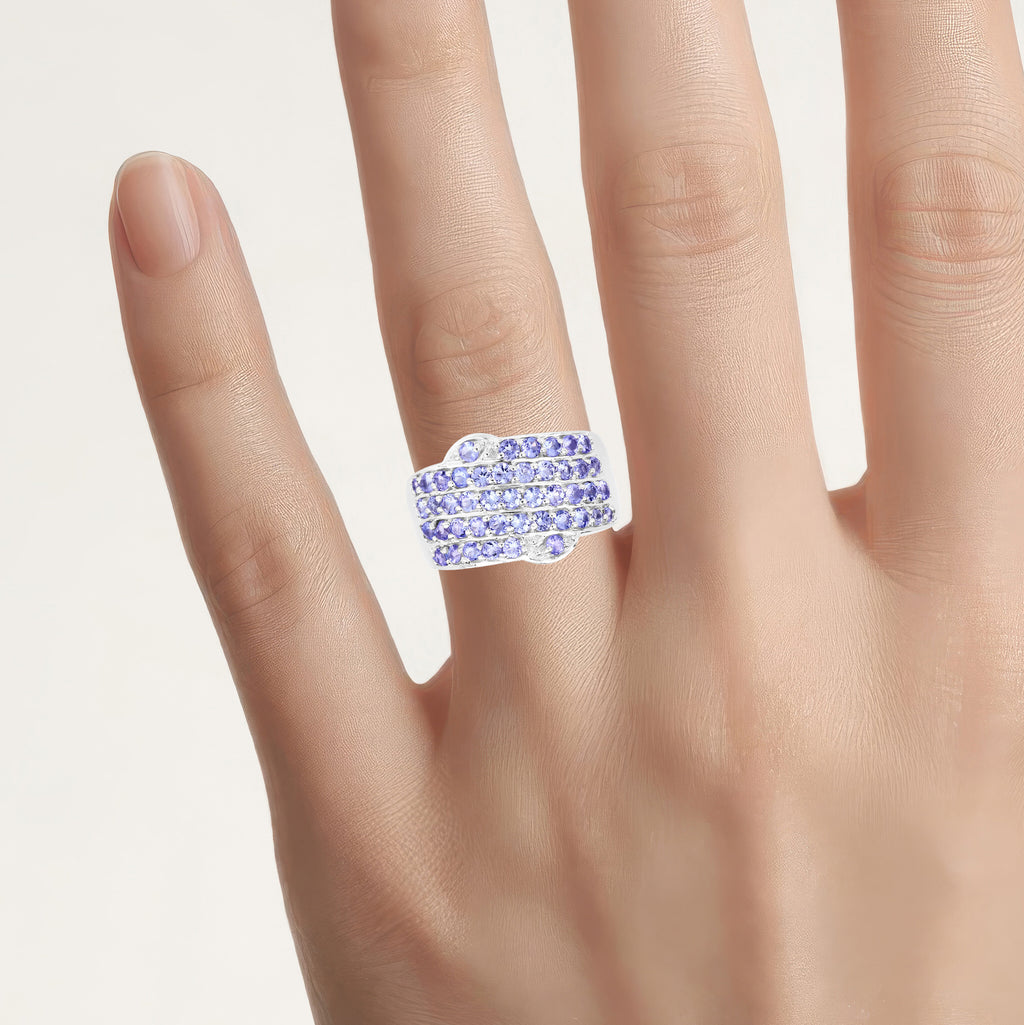 Tanzanite Ring 1.56 Carats Sterling Silver