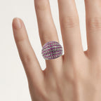 Ruby Ring With White Sapphire 2.78 Carats Gold Plated Silver