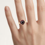 Garnet Ring 7.36 Carats Gold Plated Silver