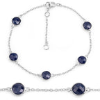 Blue Sapphire Bracelet 4.98 Carats Sterling Silver