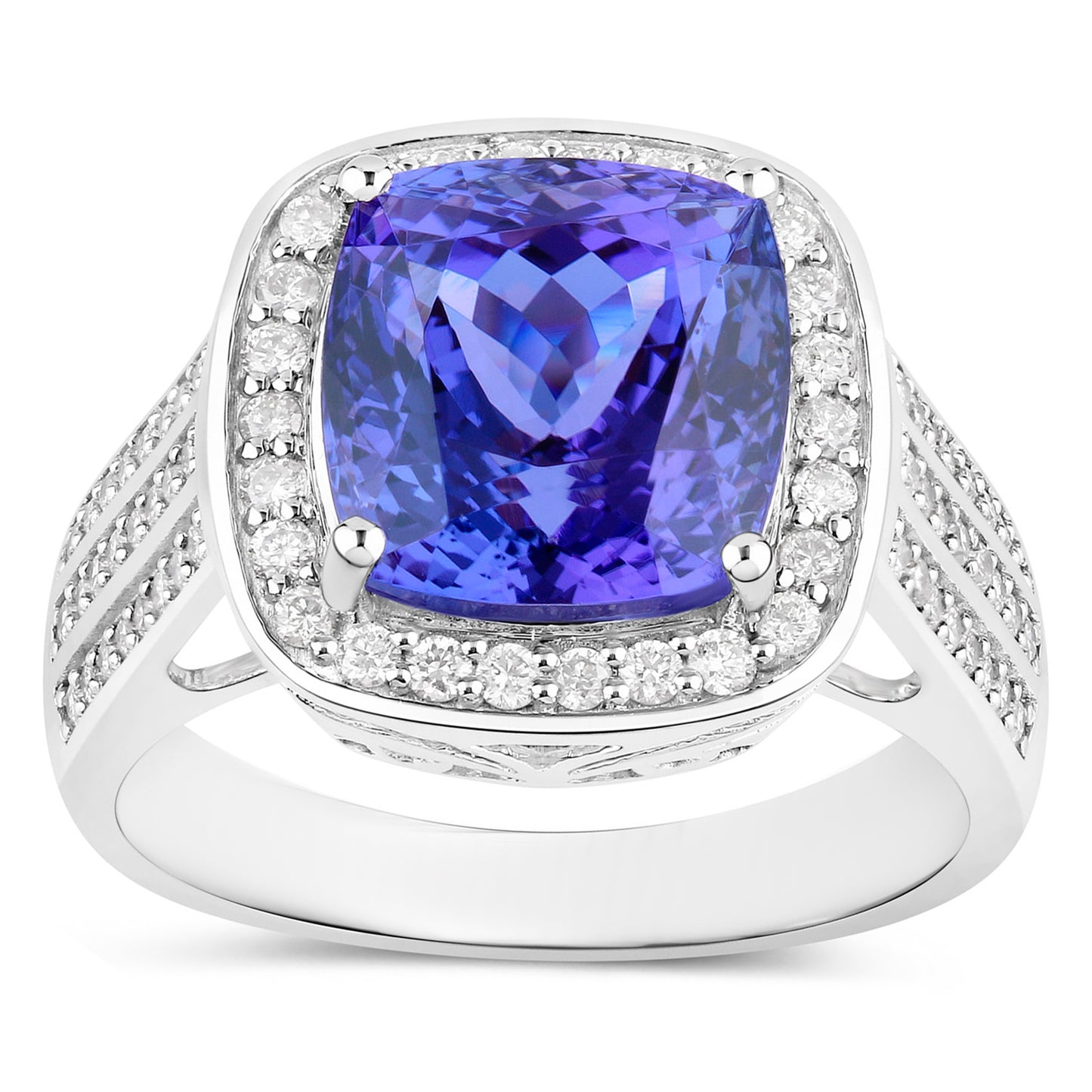 Tanzanite Ring Diamonds 5.58 Carats 14K White Gold