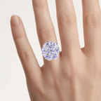Tanzanite Flower Ring 3.28 Carats Sterling Silver