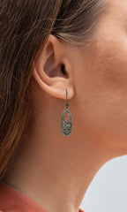 Diamond Cluster Earrings 1.32 Carats Sterling Silver