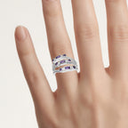 Amethyst Ring With White Topaz 0.82 Carats Sterling Silver
