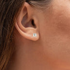 Diamond Stud Earrings 0.7 Carats 14K White Gold
