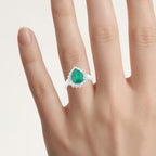 Zambian Emerald Ring With Diamonds 3.3 Carats 14K White Gold