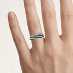 Multicolor Diamond Ring 1.22 Carats Sterling Silver