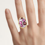 Natural Mixed Gemstones Ring 2.78 Carats Sterling Silver
