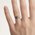 Multicolor Diamond Knot Ring 0.29 Carats Sterling Silver