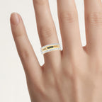 Multicolor Sapphire Ring 1.02 Carats Gold Plated Silver
