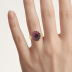 Ruby Ring 5.04 Carats Gold Plated Silver