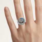 Labradorite Ring 12.2 Carats Sterling Silver