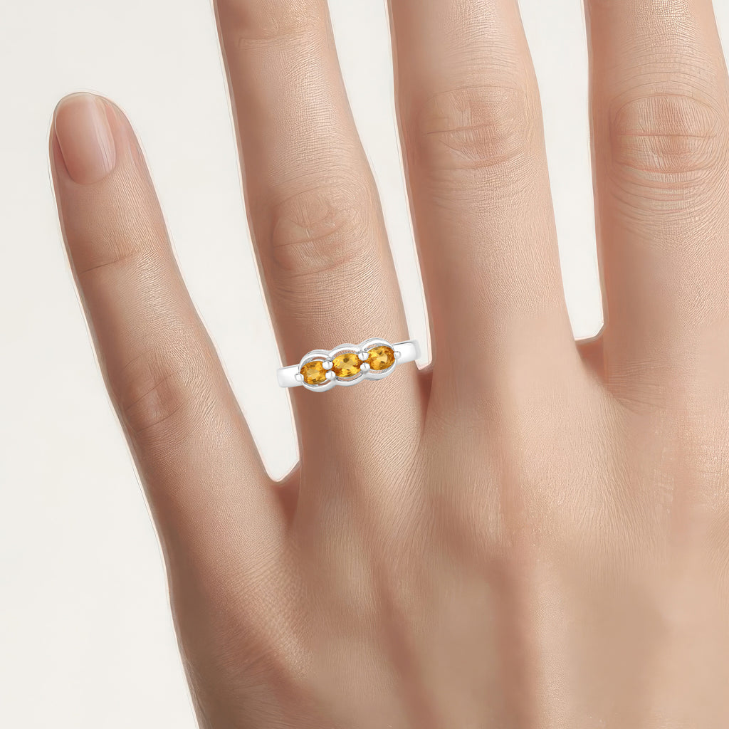 Citrine Ring 0.46 Carats Sterling Silver