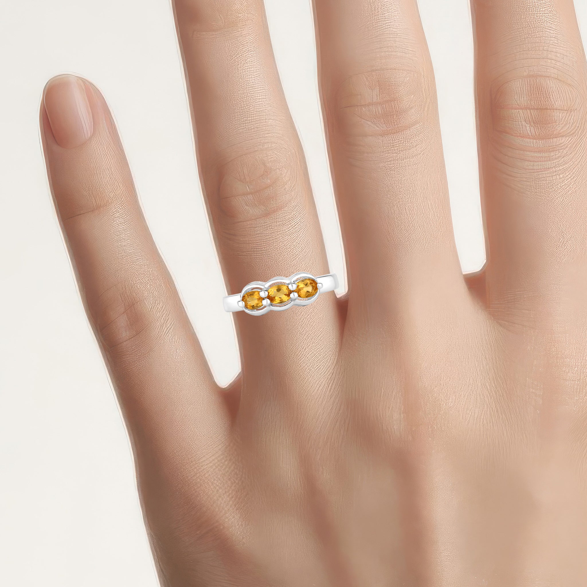 Citrine Ring 0.46 Carats Sterling Silver