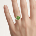 Chrome Diopside Ring 1.44 Carats Gold Plated Silver