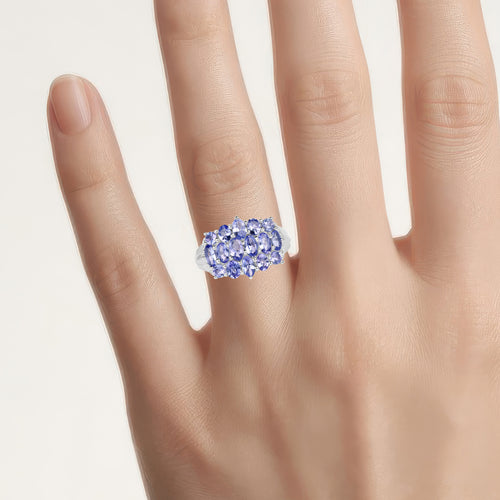 Tanzanite Ring 3.02 Carats Sterling Silver