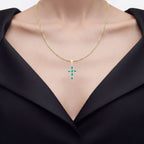 Emerald Pendant 0.82 Carats Gold Plated Silver
