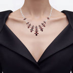 Garnet Flower Necklace 23.9 Carats Sterling Silver
