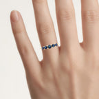 Blue Sapphire Ring With Diamonds 0.98 Carats 14K Yellow Gold