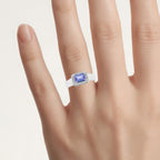 Tanzanite Ring With White Topaz 1.1 Carats Sterling Silver