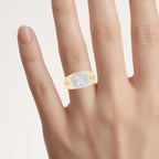 Diamond Ring 0.28 Carats Gold Plated Silver