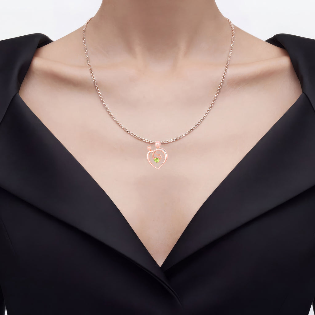 Peridot Mom Pendant 0.24 Carats Gold Plated Silver