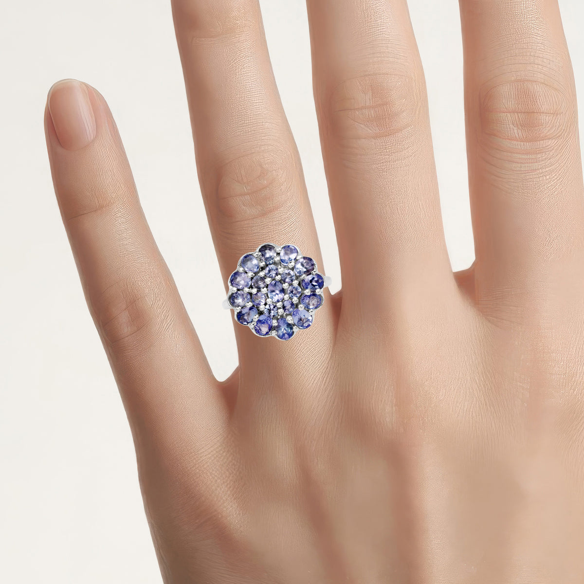 Tanzanite Ring 2.68 Carats Sterling Silver
