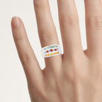 Multicolor Sapphire Ring 1.62 Carats Sterling Silver