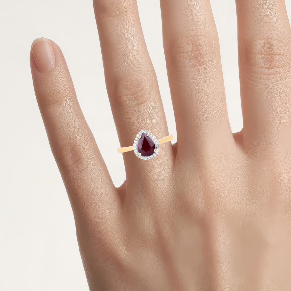 Ruby Ring With Diamonds 1.28 Carats 14K Yellow Gold