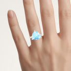 Blue Topaz Ring 8.28 Carats Sterling Silver
