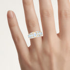 Aquamarine Ring With Diamonds 1.88 Carats Gold Plated Silver