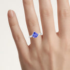 Tanzanite Heart Ring With Diamonds 2.46 Carats 14K White Gold