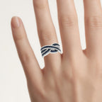Blue Sapphire Ring With Diamonds 1.5 Carats Sterling Silver