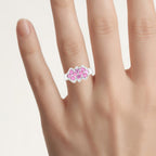 Pink Sapphire Ring 1.18 Carats Sterling Silver