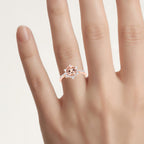 Morganite Ring With Diamonds 1.7 Carats 14K Rose Gold